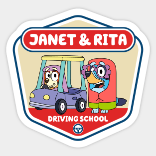 Janet and Rita Driving School, Bluey Grannies Sticker